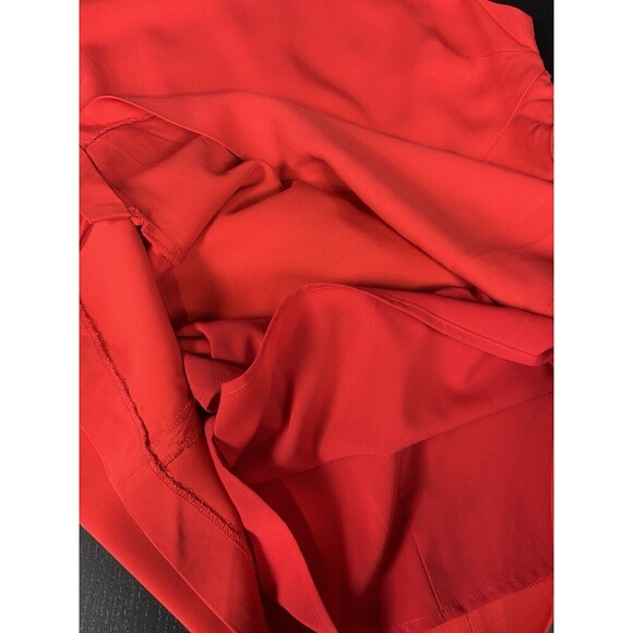 ALC Clarence Sheath Dress Red 10 Sleeveless Asymmetrical Ruffle Knee Length - Picture 11 of 12